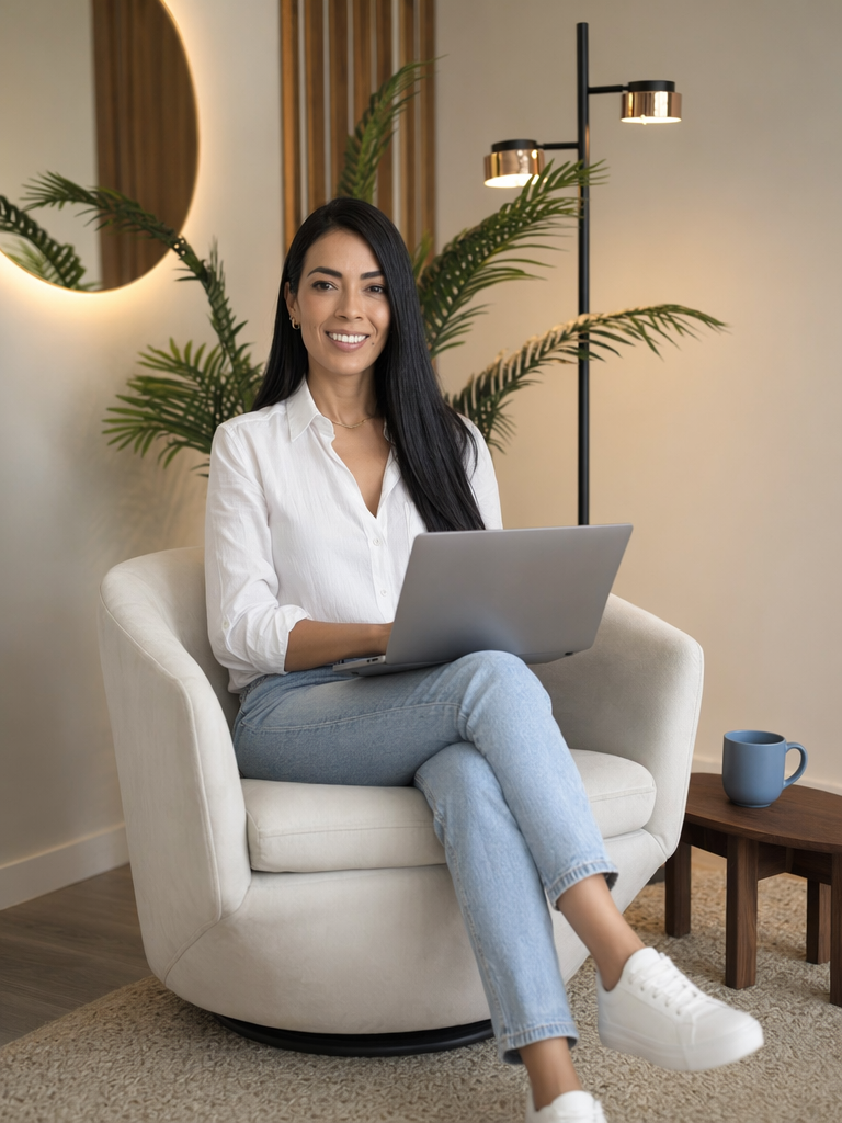 Yohanna Acevedo en su espacio de trabajo